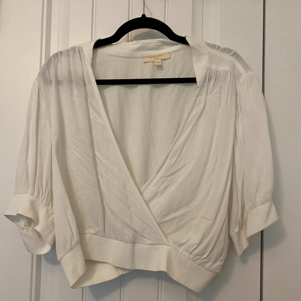 Off White Lower Cut Boho Tshirt